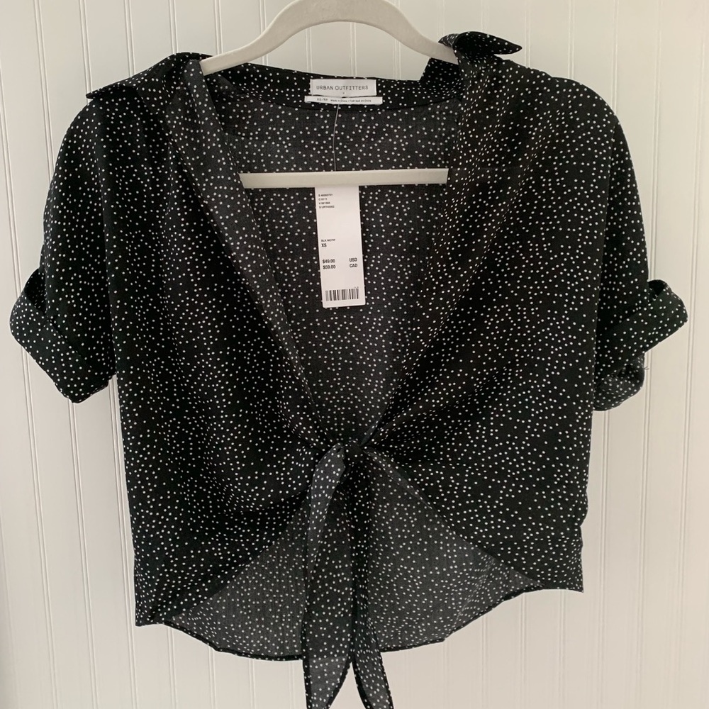 Urban Outfitters Polka Dot Crop Top w/ front Tie